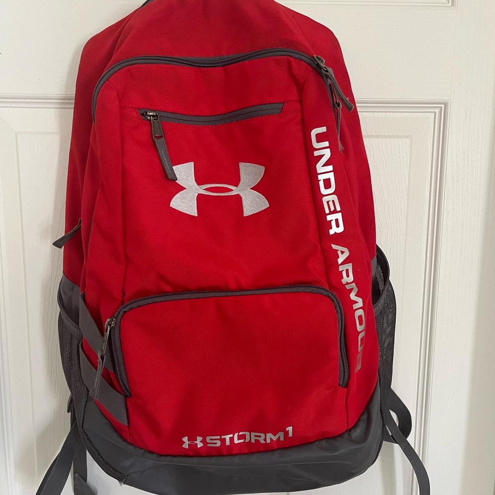 Under Armour Red and Gray Backpack for Men